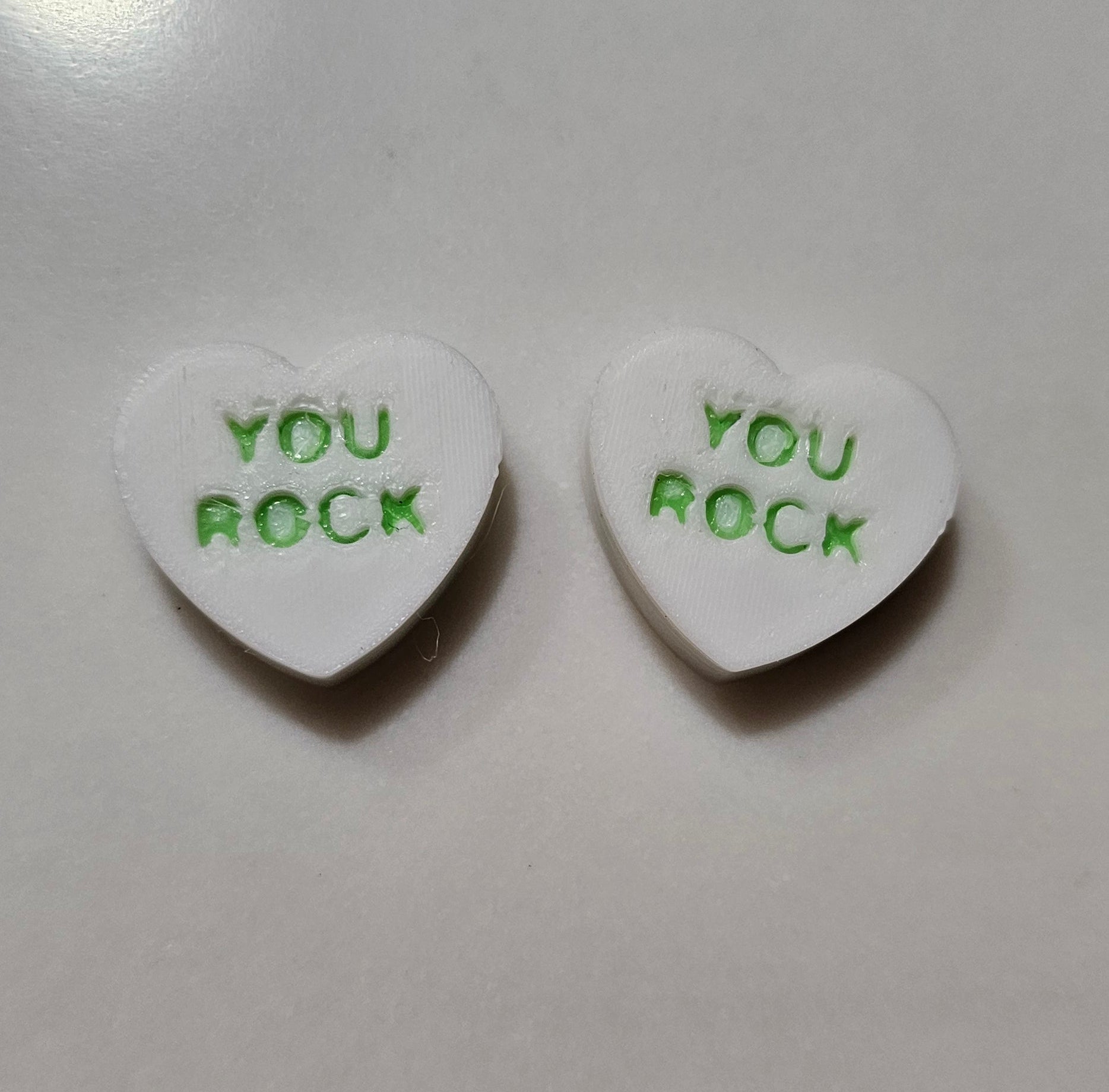 3d Printed Candy Conversation Heart Pins or Earrings Made in America Baha Ranch Western Wear
