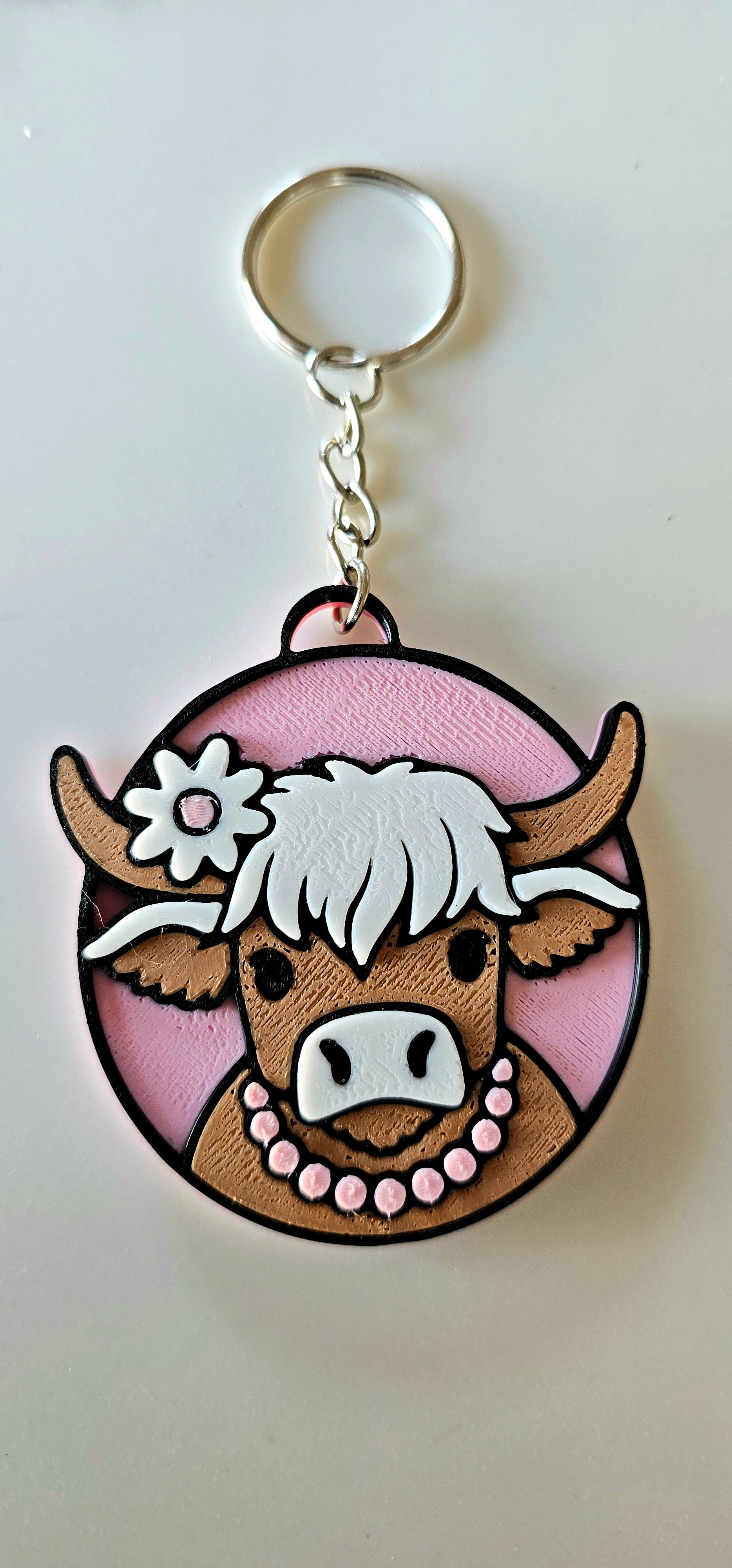 3d Western Cowgirl Cowboy Highland Cow Theme - Necklace, Purse Charm, Earrings, Keychain, Magnet Baha Ranch Western Wear