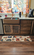 Baha Ranch Vintage Cowboy Collage Rug Runner Indoor 60" x 22" Made in America Baha Ranch Western Wear