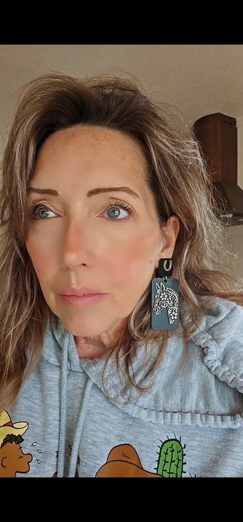 3D Print Horse Equestrian Western Earrings Made in America choice of colors Baha Ranch Western Wear