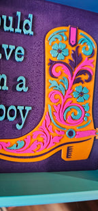 Baha Ranch Should Have Been A Cowboy Boot Cowgirl 3D Accessory Tray Made in America Baha Ranch Western Wear