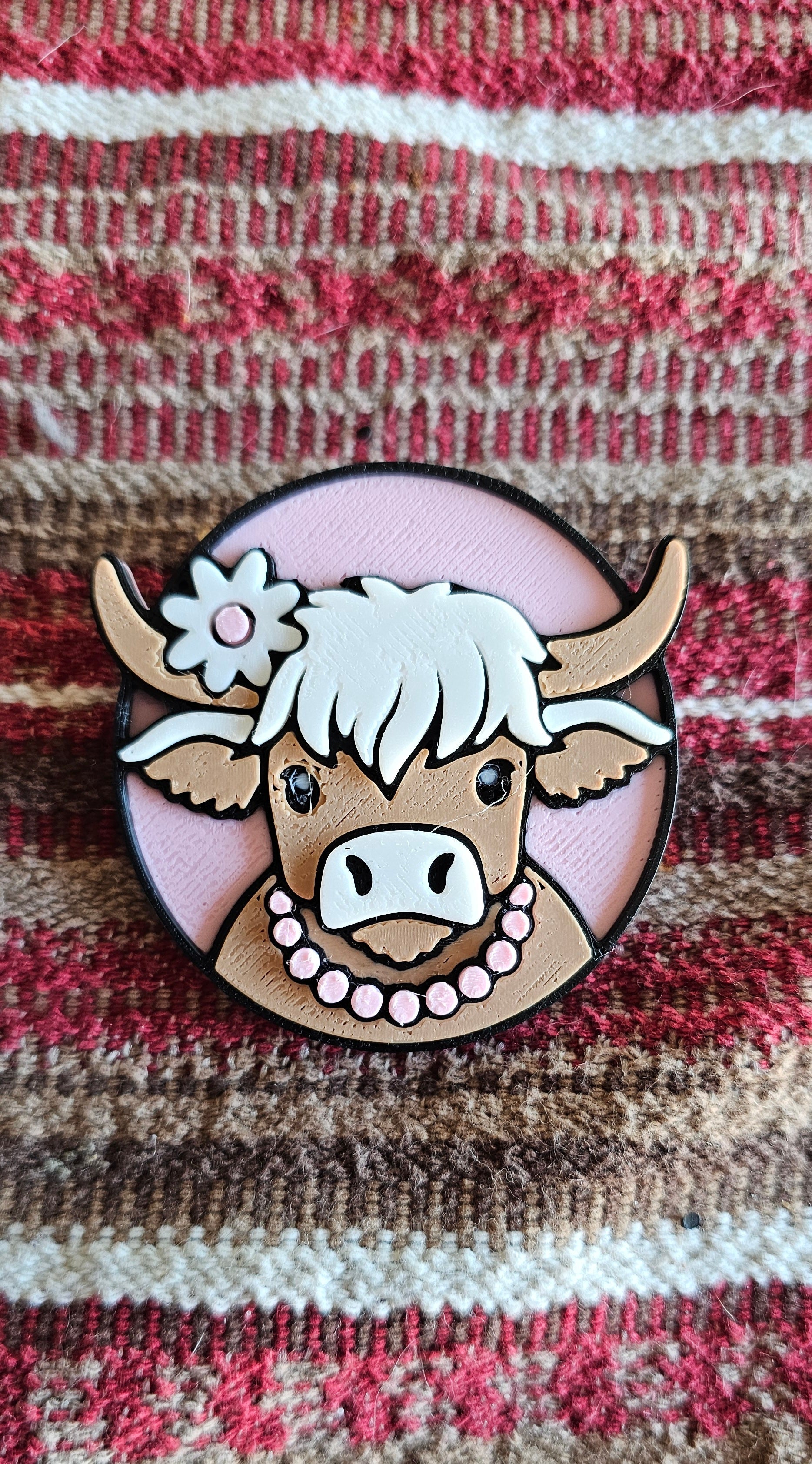 3d Western Cowgirl Cowboy Highland Cow Theme - Necklace, Purse Charm, Earrings, Keychain, Magnet Baha Ranch Western Wear