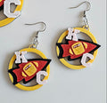 3D Print Chiefs Earrings Keychain Red Kingdom Kansas City KC Football Baha Ranch Western Wear