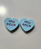 3d Printed Candy Conversation Heart Pins or Earrings Made in America Baha Ranch Western Wear