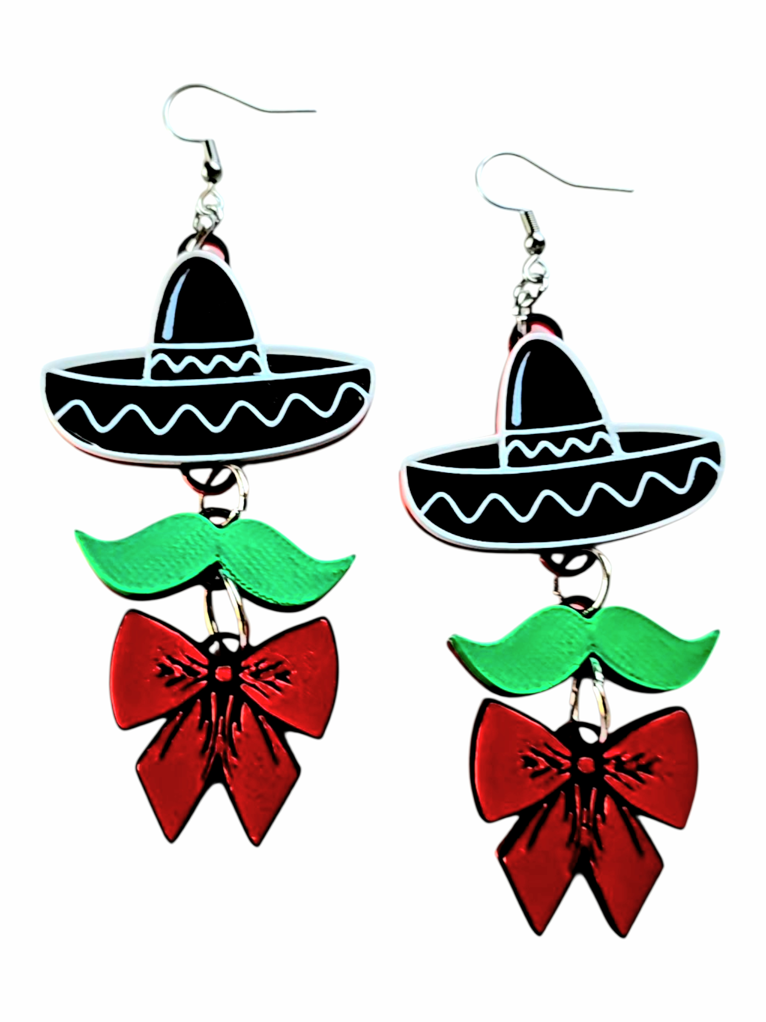 3D Print Mariachi Sombrero Earrings Made in America Baha Ranch Western Wear