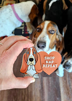 3d Print Basset Hound Cute Funny Shopping Hat Pin or Magnet Baha Ranch Western Wear