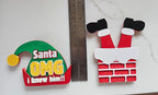set of 2 Santa Elf I Know Him Hat Magnets Christmas Made in America Choice of Sizes Baha Ranch Western Wear