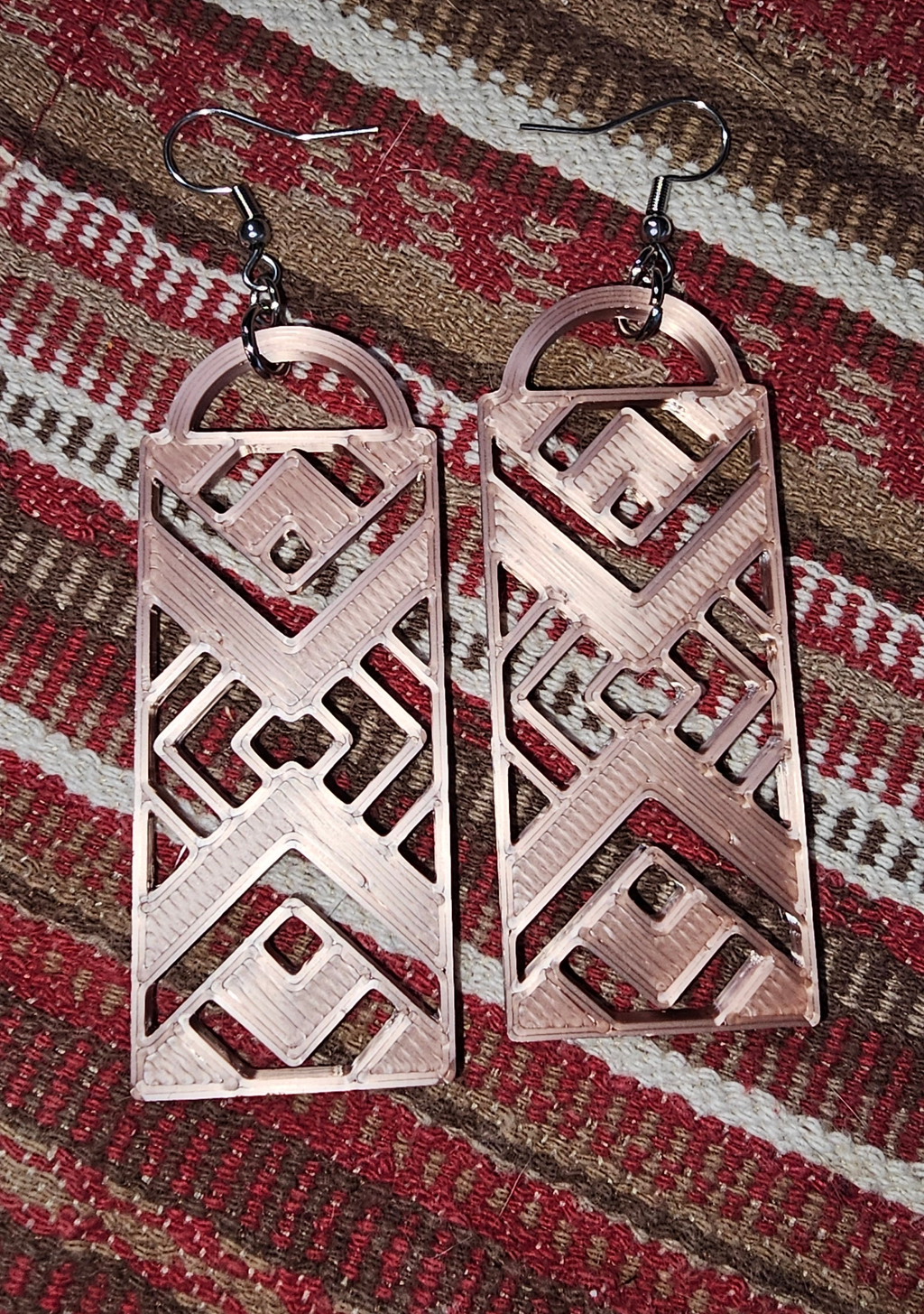 3D Print Southwest Aztec Western Earrings Made in America choice of colors Baha Ranch Western Wear