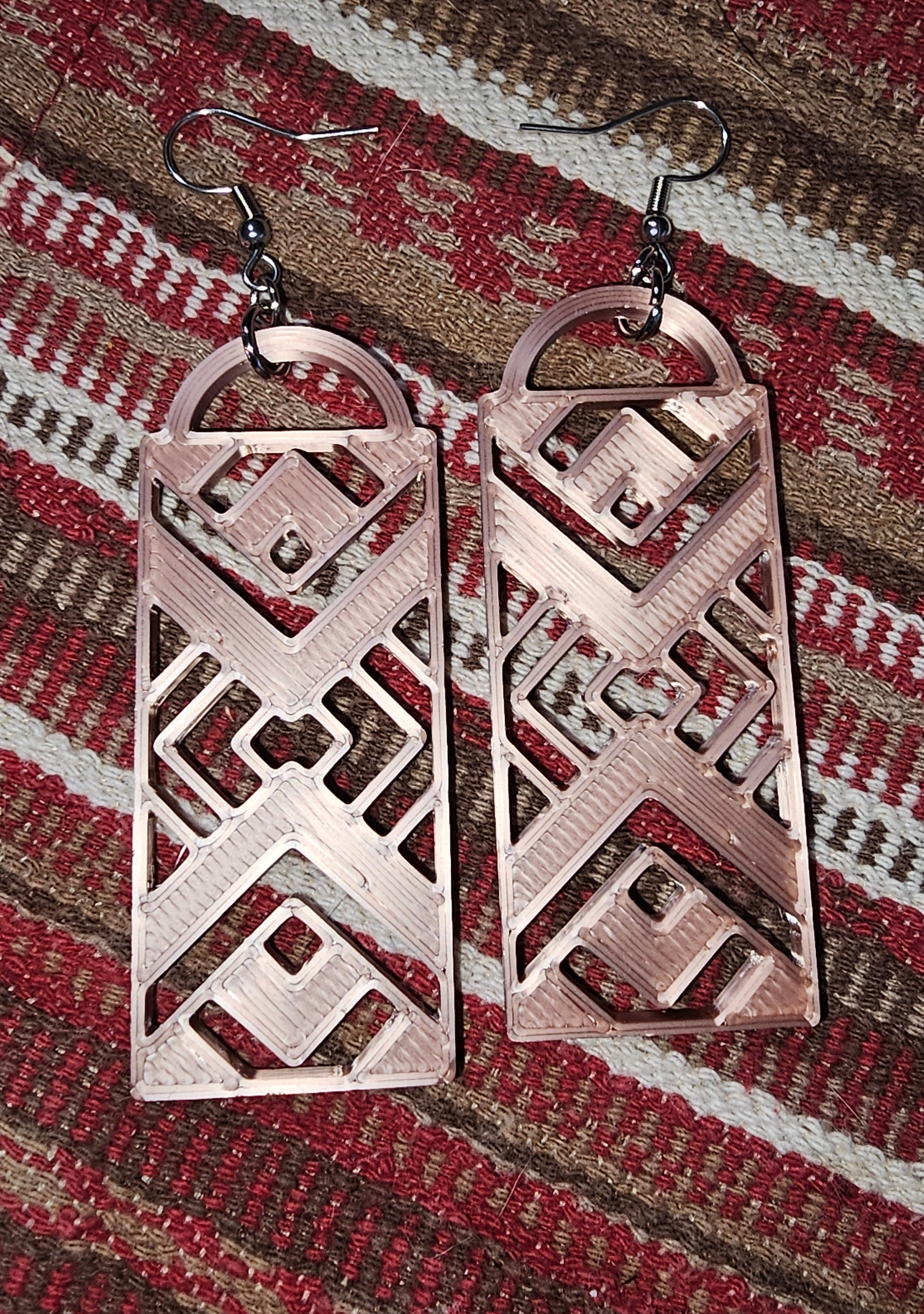3D Print Southwest Aztec Western Earrings Made in America choice of colors Baha Ranch Western Wear