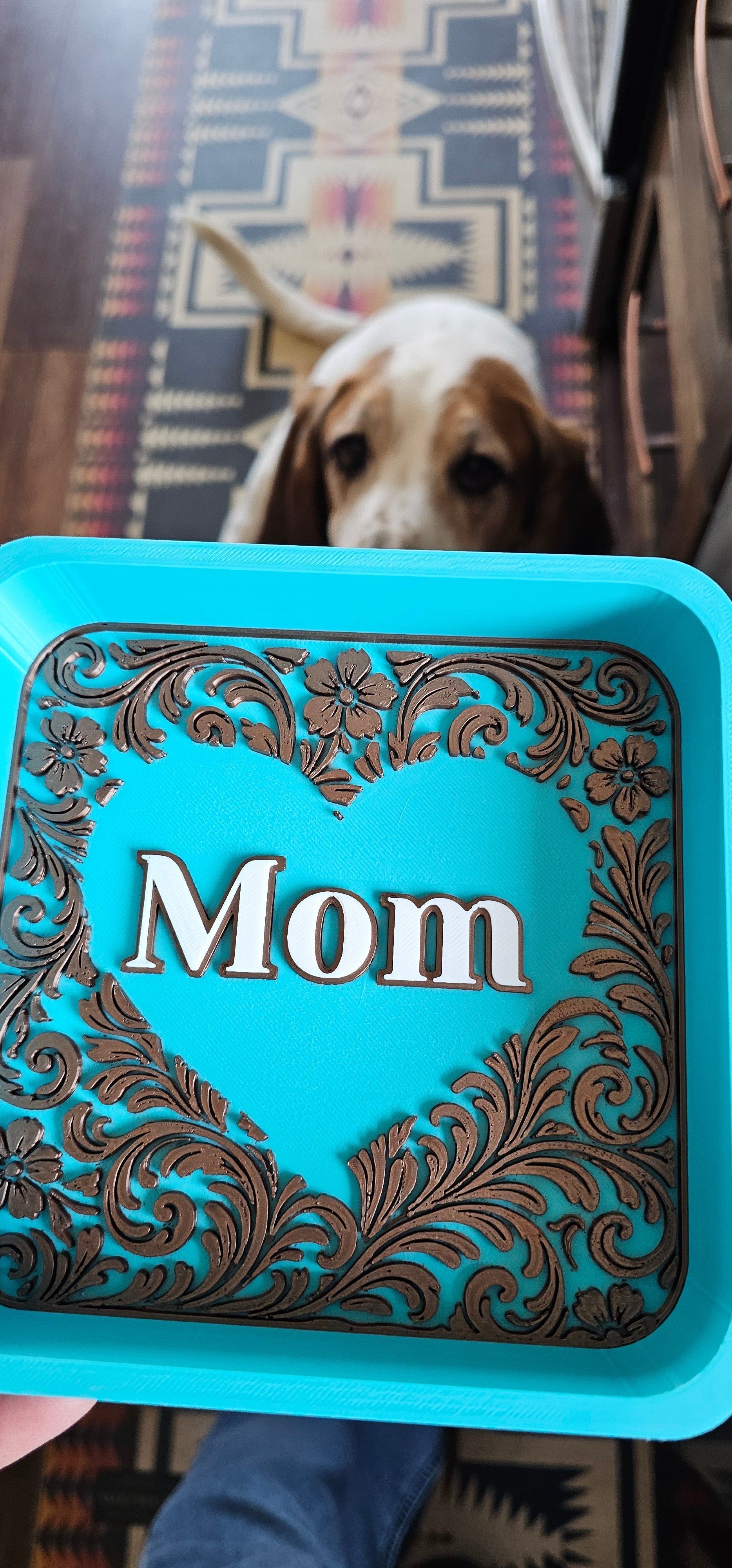 Baha Ranch 3d Print Western Longhorn Cowboy Cowgirl Accessory Tooled Tray Baha Ranch Western Wear