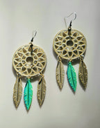 3D Print Dreamcatcher Boho Earrings Made in America Baha Ranch Western Wear