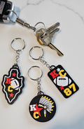 Set of 3 3D Print Chiefs Arrowhead Kc Kansas City 87 Football Keychains Made in America Baha Ranch Western Wear