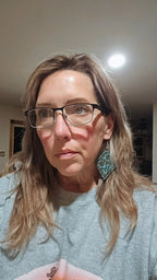 3D Print Western Tooled Bronze-Copper Turquoise  Earrings Made in America Baha Ranch Western Wear