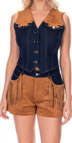 Giddy Up Cowgirl Fringe Vest Shorts Set Outfit Baha Ranch Western Wear