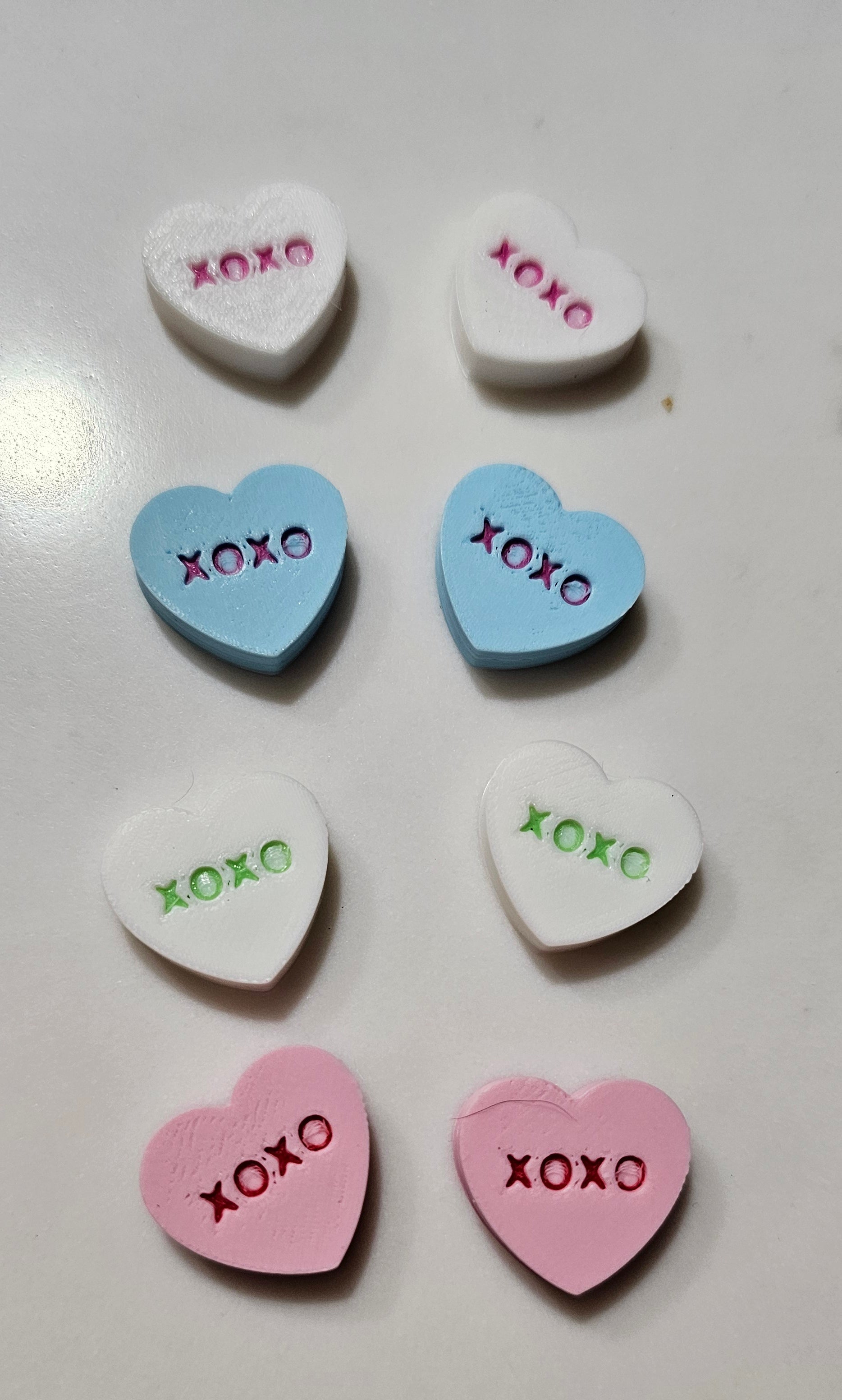 3d Printed Candy Conversation Heart Pins or Earrings Made in America Baha Ranch Western Wear
