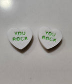 3d Printed Candy Conversation Heart Pins or Earrings Made in America Baha Ranch Western Wear