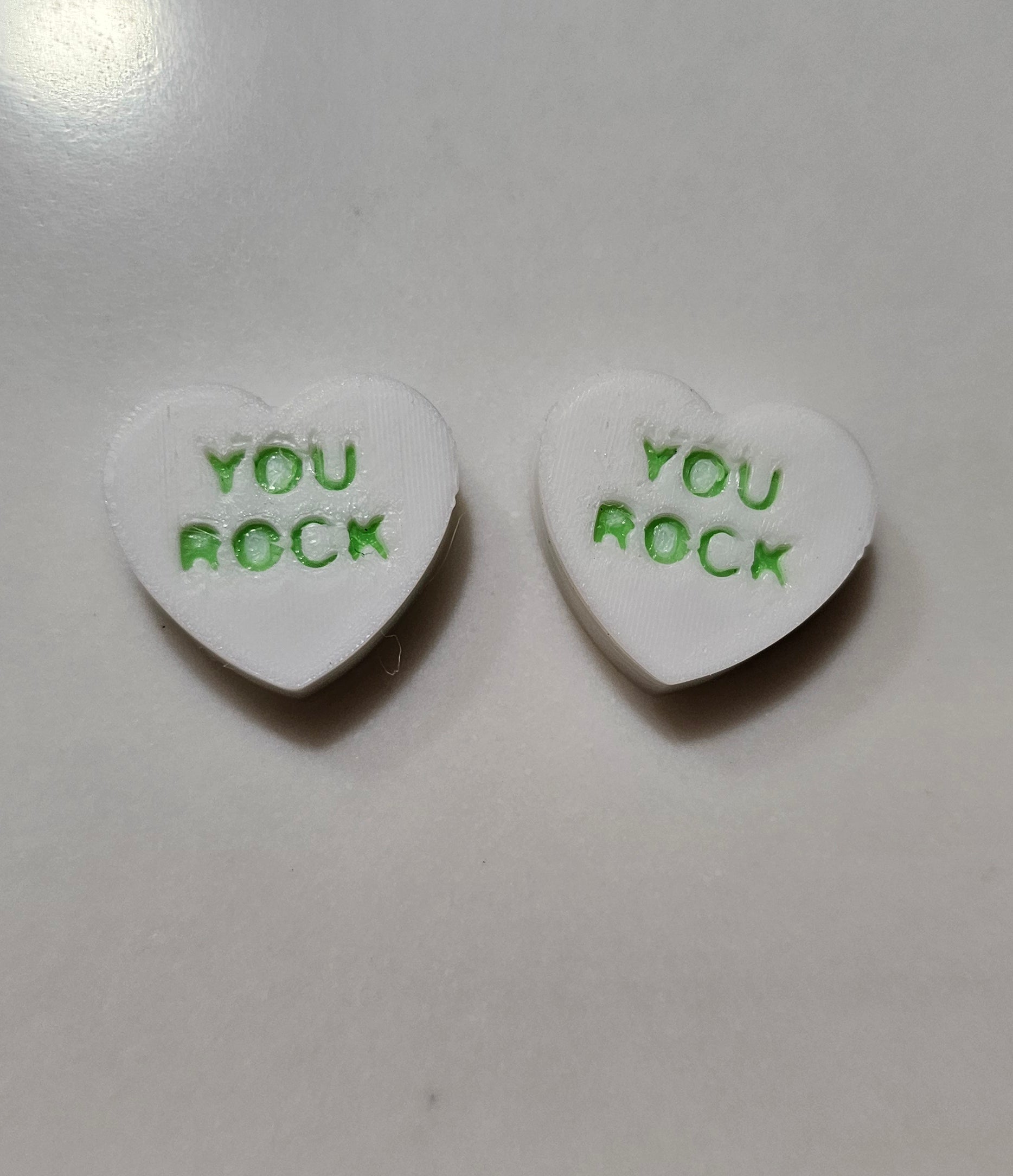 3d Printed Candy Conversation Heart Pins or Earrings Made in America Baha Ranch Western Wear