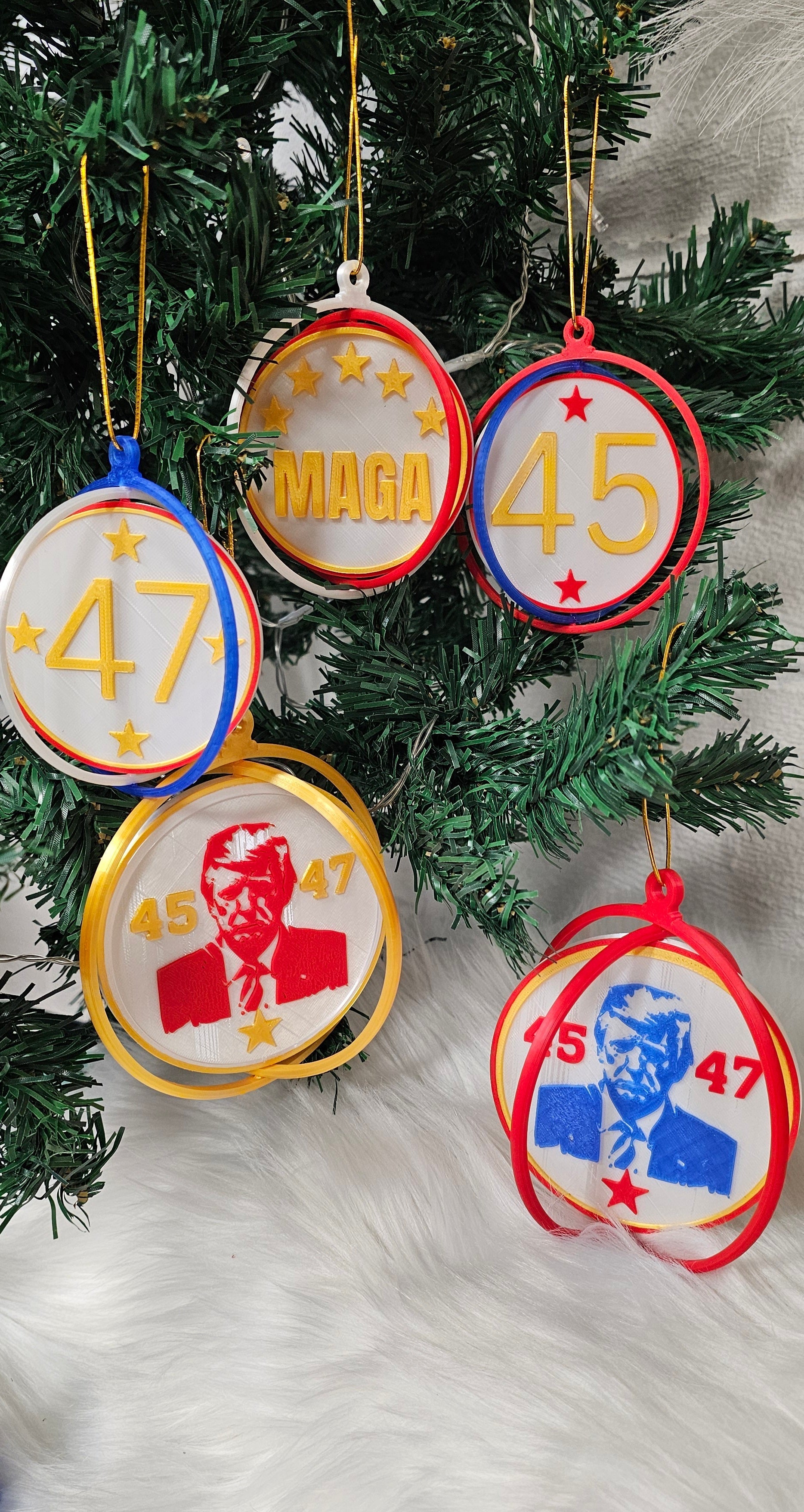 Ultimate Trump 3D Print Christmas Ornament Set Made in America Baha Ranch Western Wear
