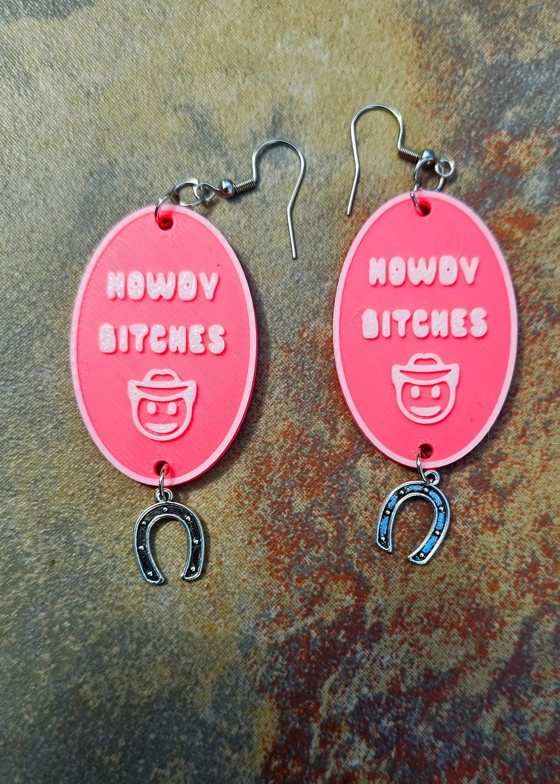3D Printed Word Salad Earrings Baha Ranch Western Wear