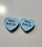 3d Printed Candy Conversation Heart Pins or Earrings Made in America Baha Ranch Western Wear