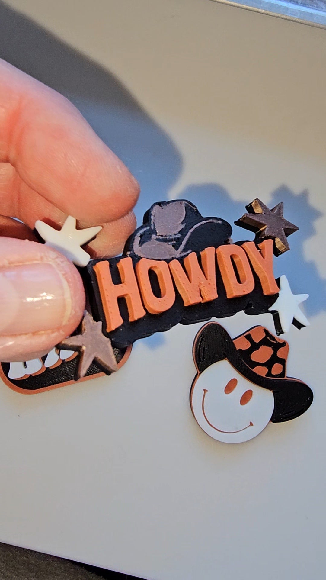 Set of 4 3D Print Western Cowboy Yeehaw Howdy Hat Pins Made in America Baha Ranch Western Wear