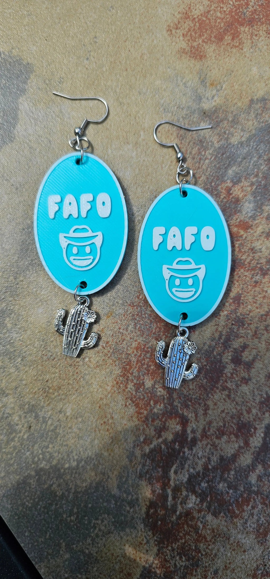 3D Printed Word Salad Earrings Baha Ranch Western Wear