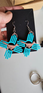 3D New Mexico Zia Magnet or Bookmark or Keychain or Earrings Baha Ranch Western Wear