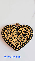 3d Printed Tooled Cowboy Cowgirl Heart  Keychain or Purse Charm Baha Ranch Western Wear