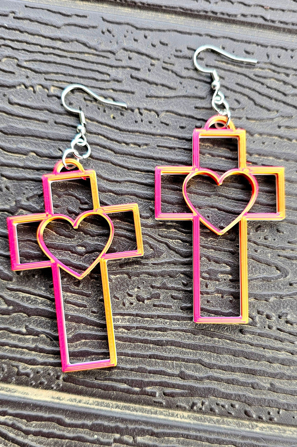 3D Print Christian Cross Faith Earrings Made in America Baha Ranch Western Wear