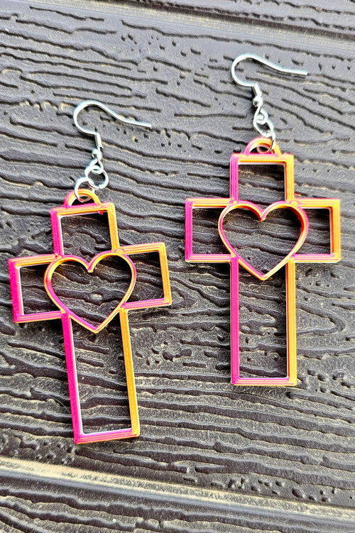 3D Print Christian Cross Faith Earrings Made in America Baha Ranch Western Wear