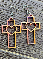 3D Print Christian Cross Faith Earrings Made in America Baha Ranch Western Wear