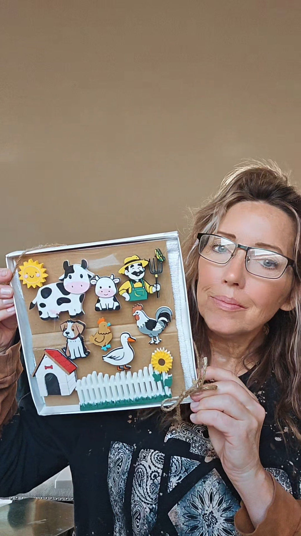 3D Hobby Farmer Cow Farm Animal Magnet Gift Set Made in America Baha Ranch Western Wear
