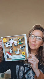 3D Hobby Farmer Cow Farm Animal Magnet Gift Set Made in America Baha Ranch Western Wear