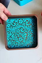 Baha Ranch 3d Print Western Longhorn Cowboy Cowgirl Accessory Tooled Tray Baha Ranch Western Wear