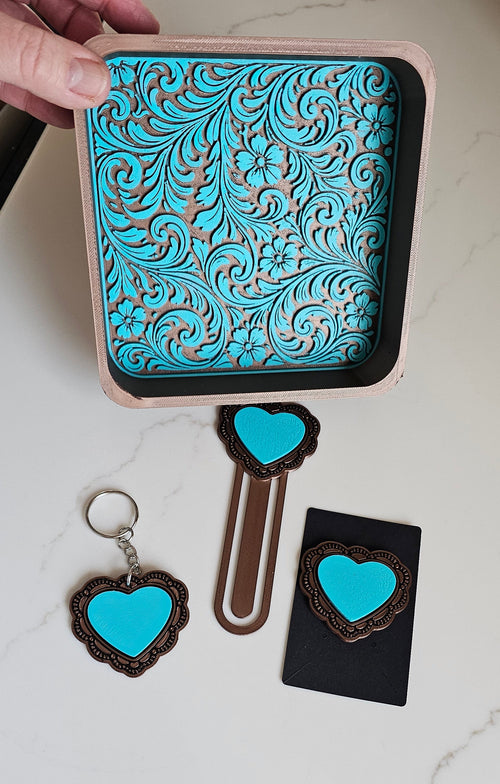 Baha Ranch 3D Deluxe Mom Daughter Bride Gift Set  Tray Keychain Pin Bookmark Baha Ranch Western Wear