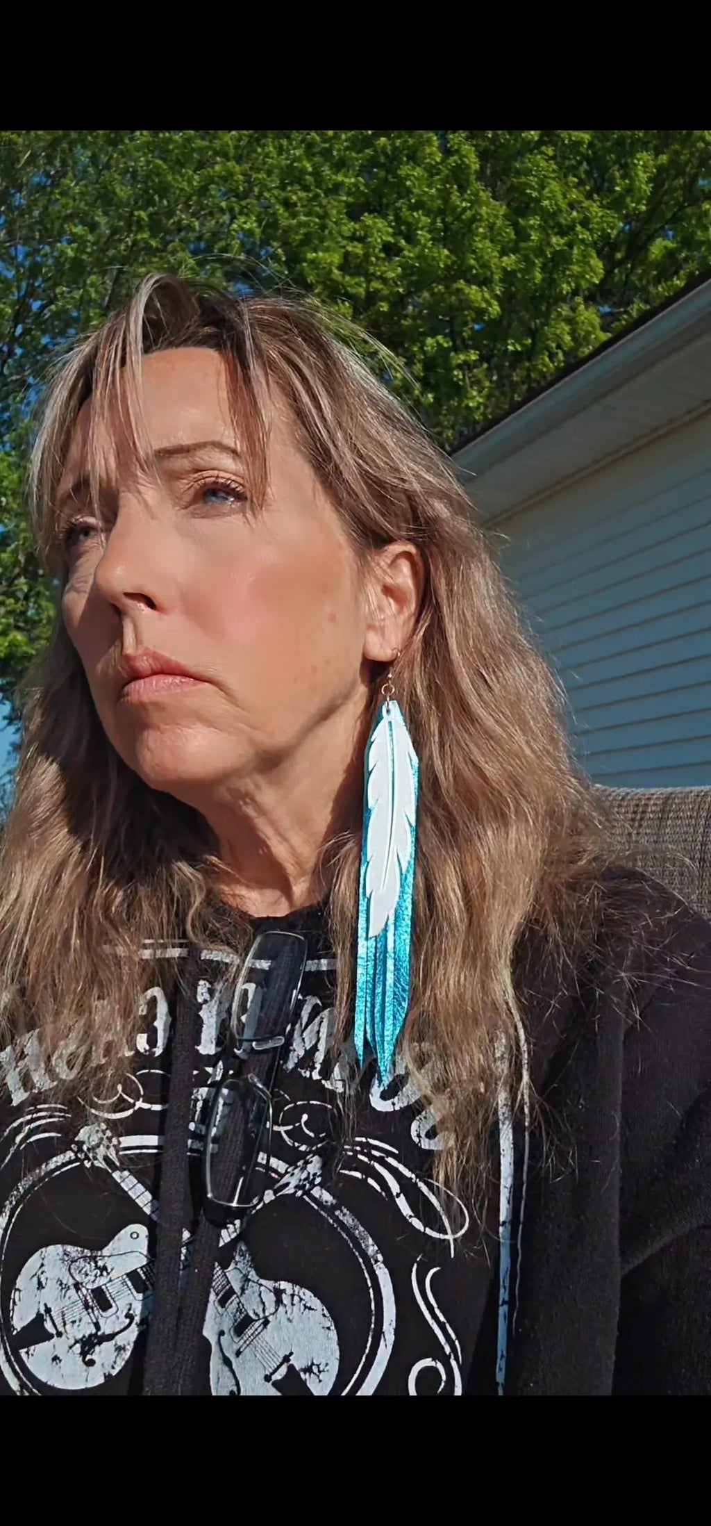 3D Printed Feather Leather Fringe Earrings Made in America Baha Ranch Western Wear