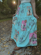 Baha Ranch Retro Pop Western Prairie Maxi Skirt Baha Ranch Western Wear