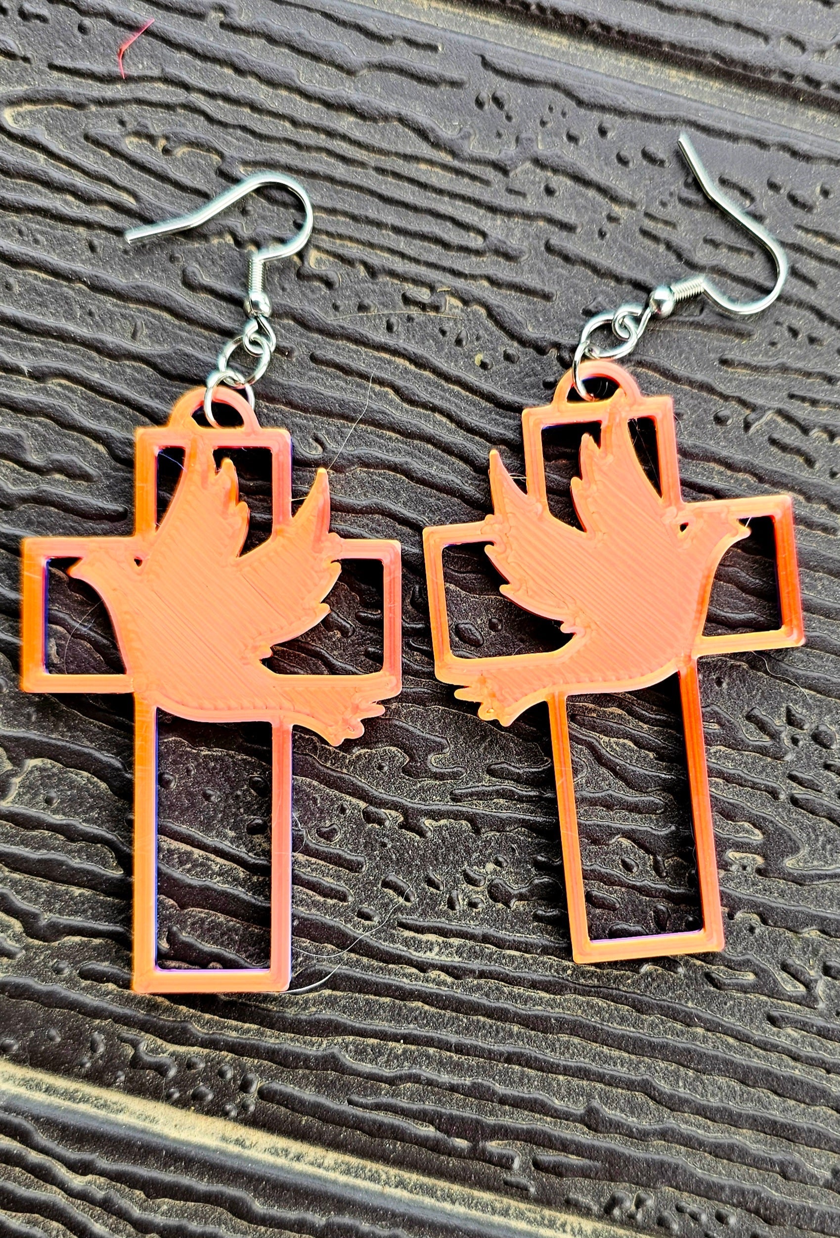 3D Print Christian Cross Faith Earrings Made in America Baha Ranch Western Wear