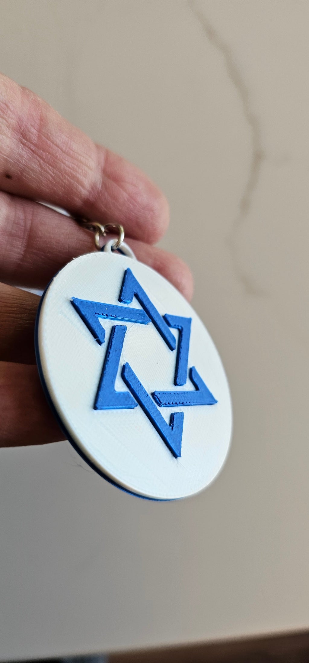 3D Print Israel Flag Star of David Ornament or Keychain Baha Ranch Western Wear