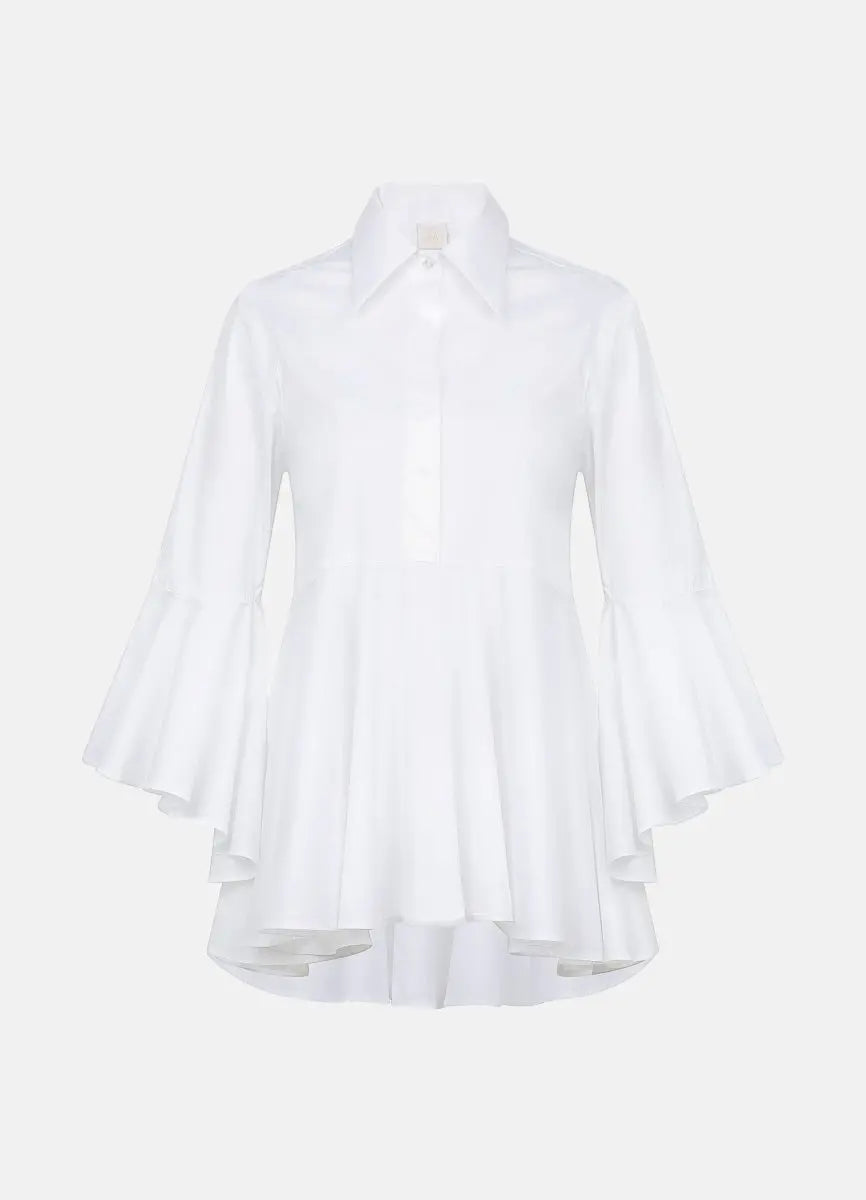 Sesta Italian Design White Gabardine Shirt ETNA