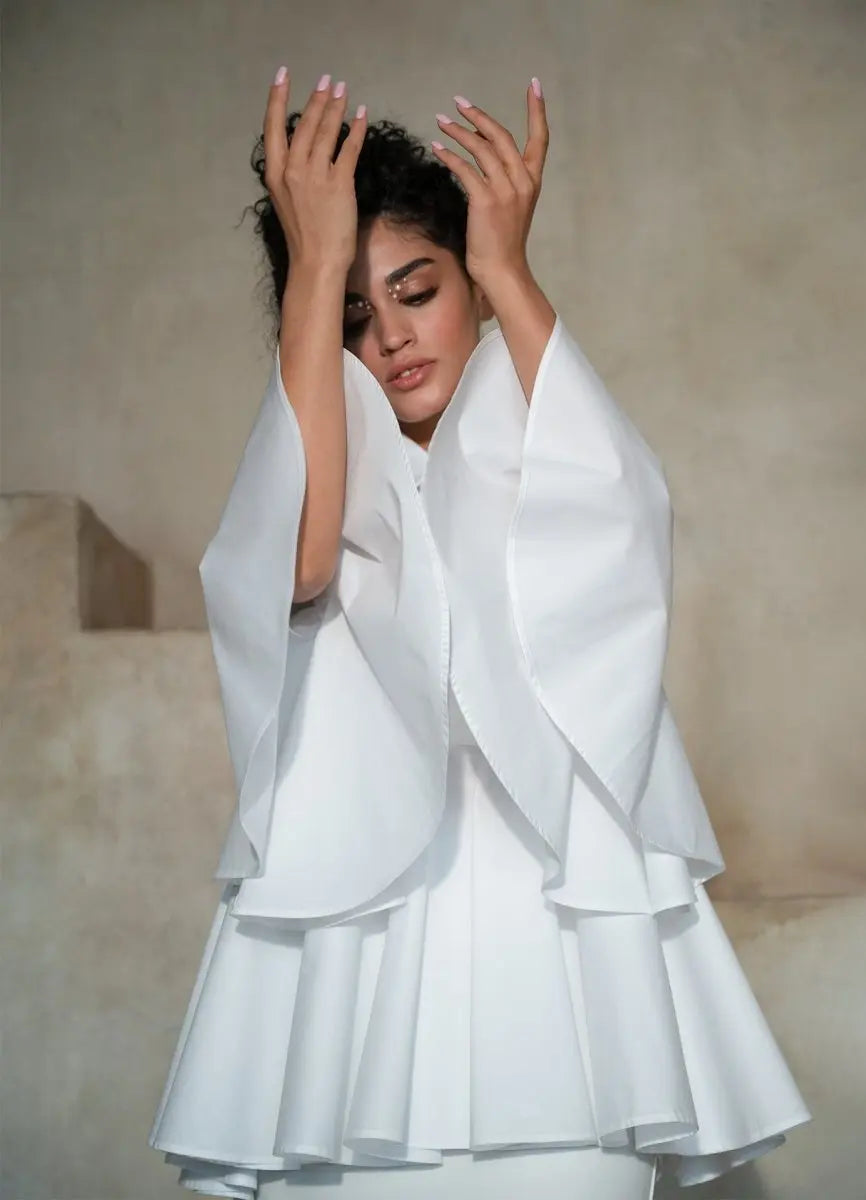 Sesta Italian Design White Gabardine Shirt ETNA