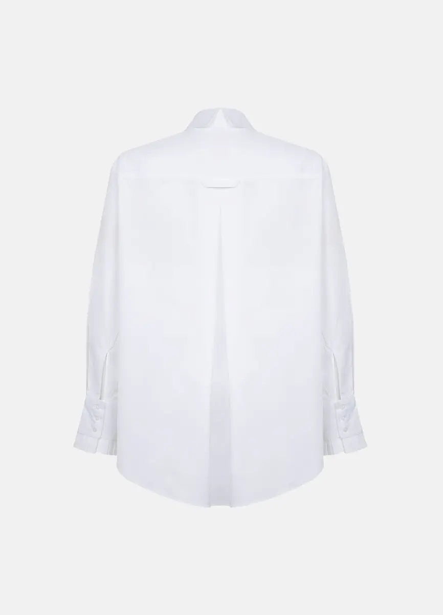 Settima Ruffled White Organic Cotton Shirt ETNA