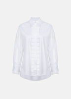 Settima Ruffled White Organic Cotton Shirt ETNA