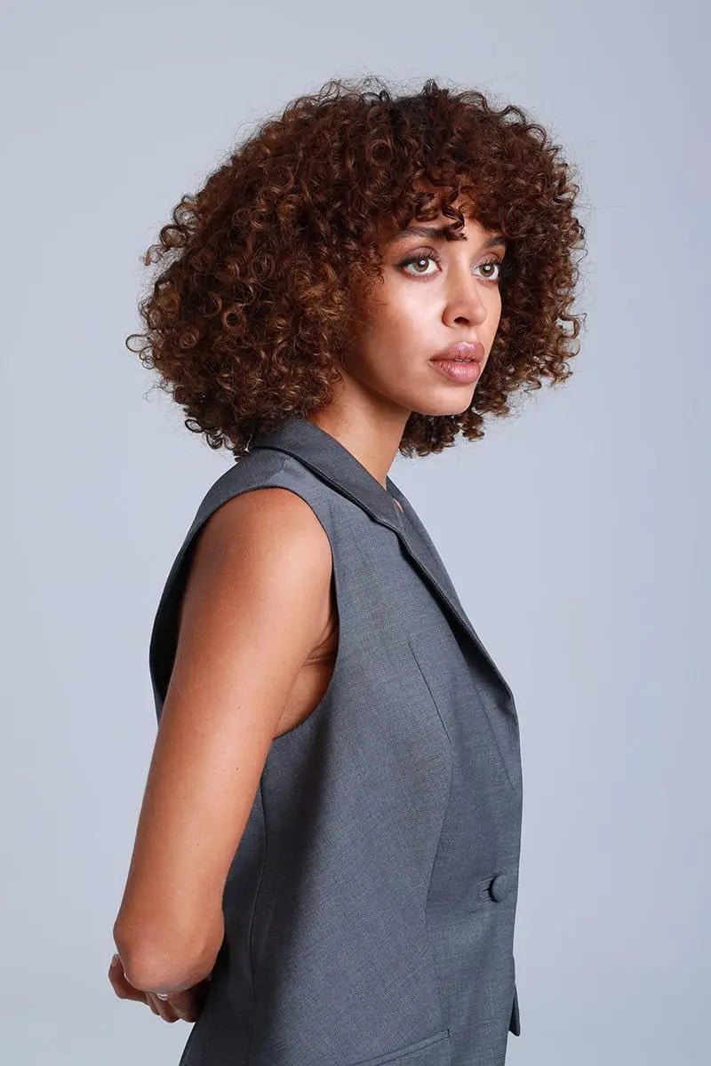 Broadway Sophia Longline Virgin Wool Waistcoat in Mid Grey ETNA