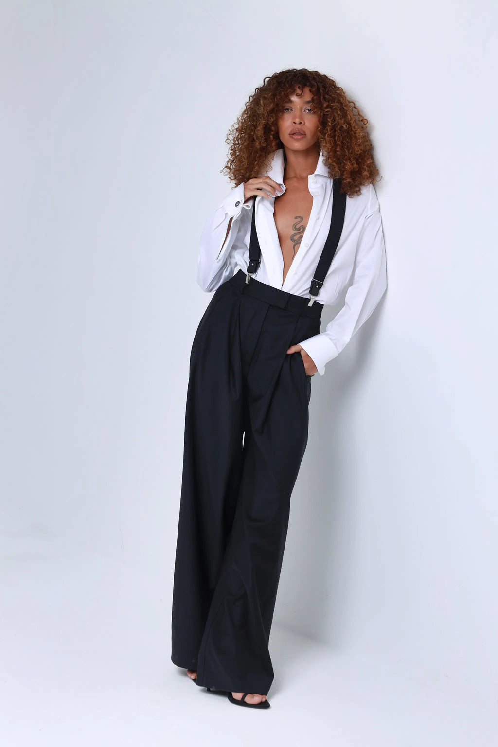 Liza Black Ultra-Fine Virgin Wool Suspenders ETNA