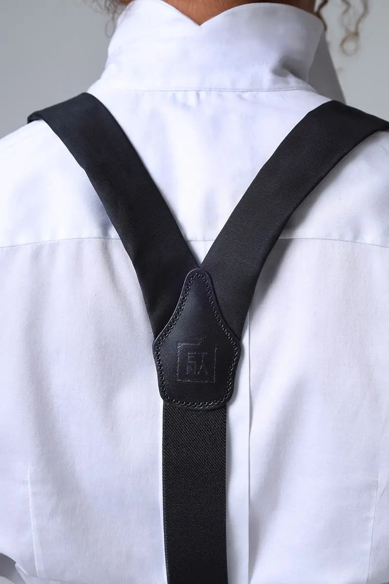 Liza Black Ultra-Fine Virgin Wool Suspenders ETNA