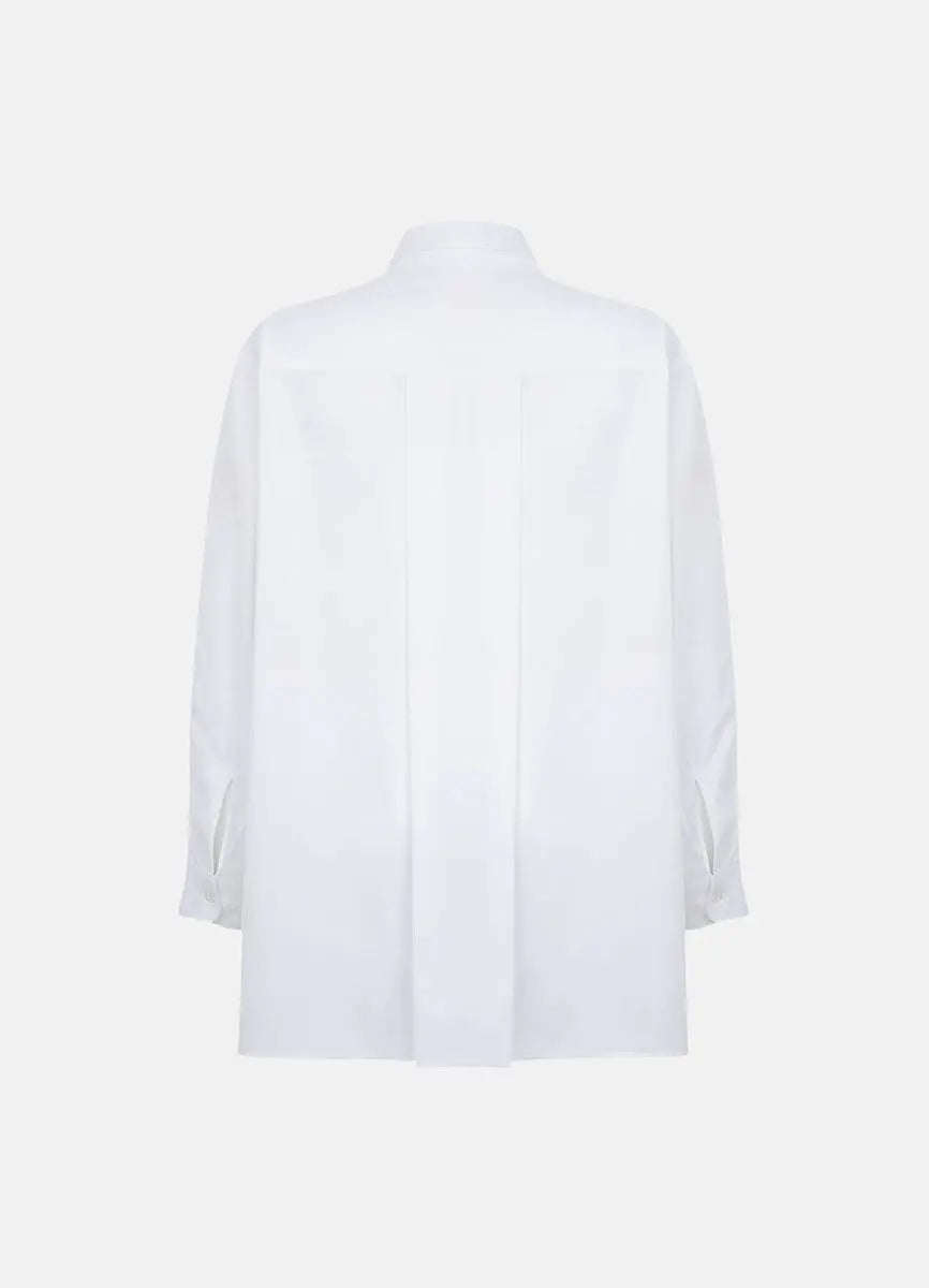 Terza Oversized Rolling-up White Cotton Shirt ETNA