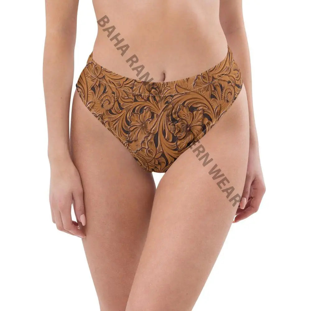 Yeehaw Tooled Leather Bikini Bottom Baha Ranch Western Wear