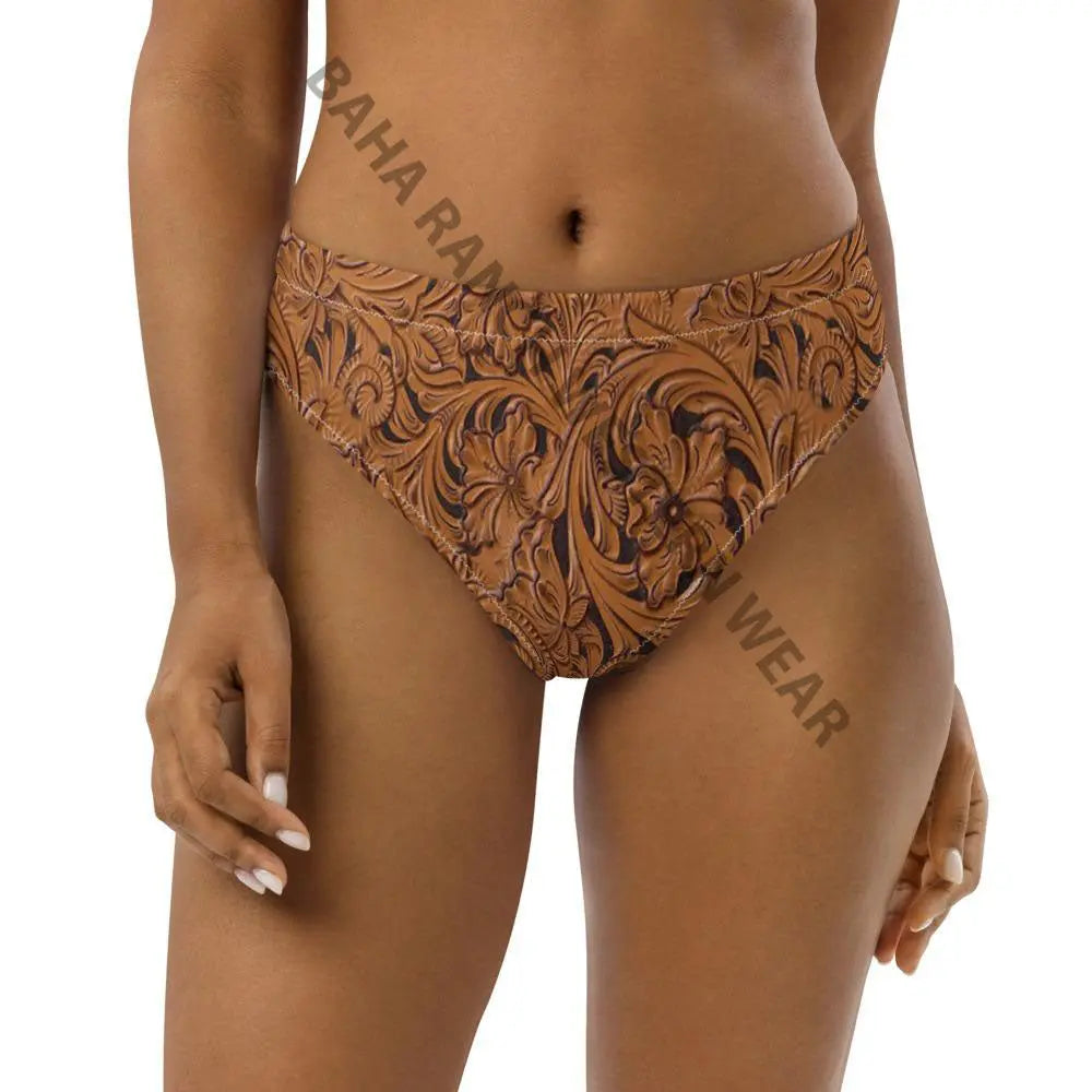 Yeehaw Tooled Leather Bikini Bottom Baha Ranch Western Wear