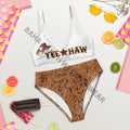 Yeehaw Tooled Leather Print Bikini Ready to Ship Size XS Baha Ranch Western Wear